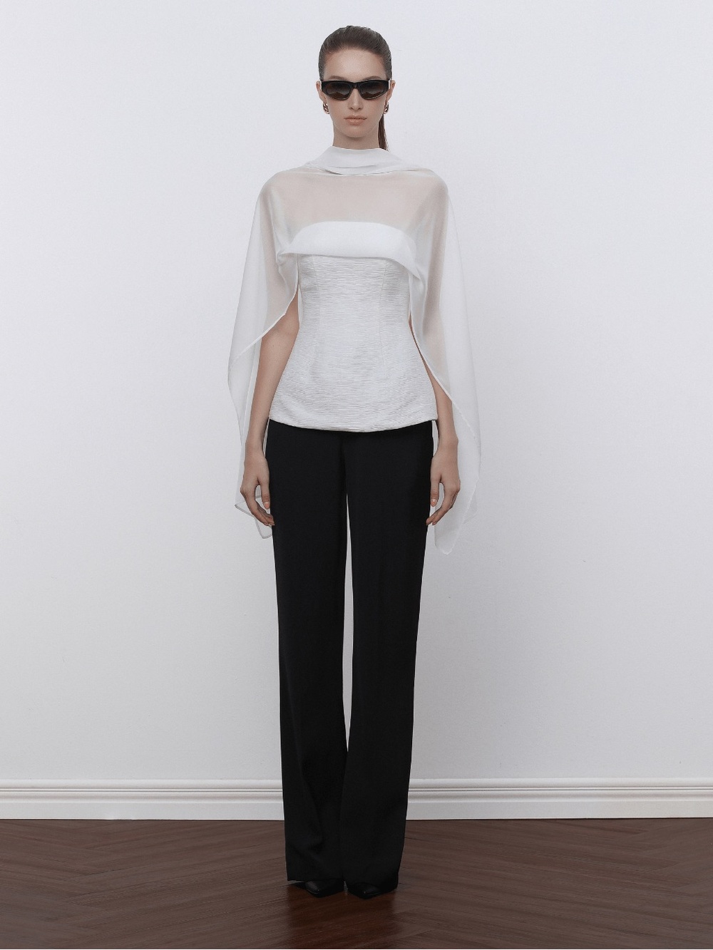 NWT - Cocosin Ivory Drape Top - Size Medium